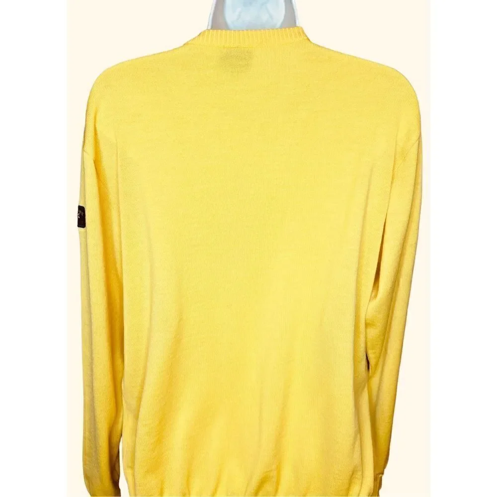 Paul & Shark Yachting Yellow 100% Lana Virgin Wool NWOT Size Large